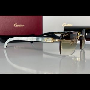 Cartier “Buffs” Buffalo Glasses Brown Tint Gold Sunglasses